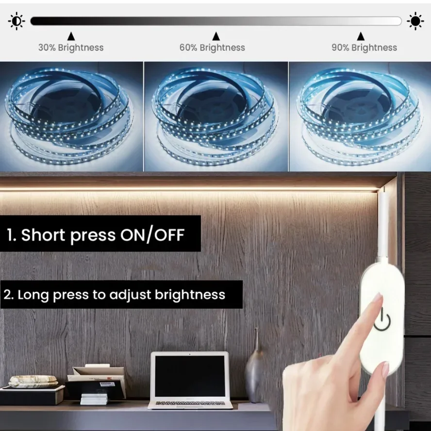 5V USB regulable SMD2835 5m tira de LED hogar TV Fondo escalera decoración tira de lámpara Flexible con respaldo adhesivo 60LEDs/m