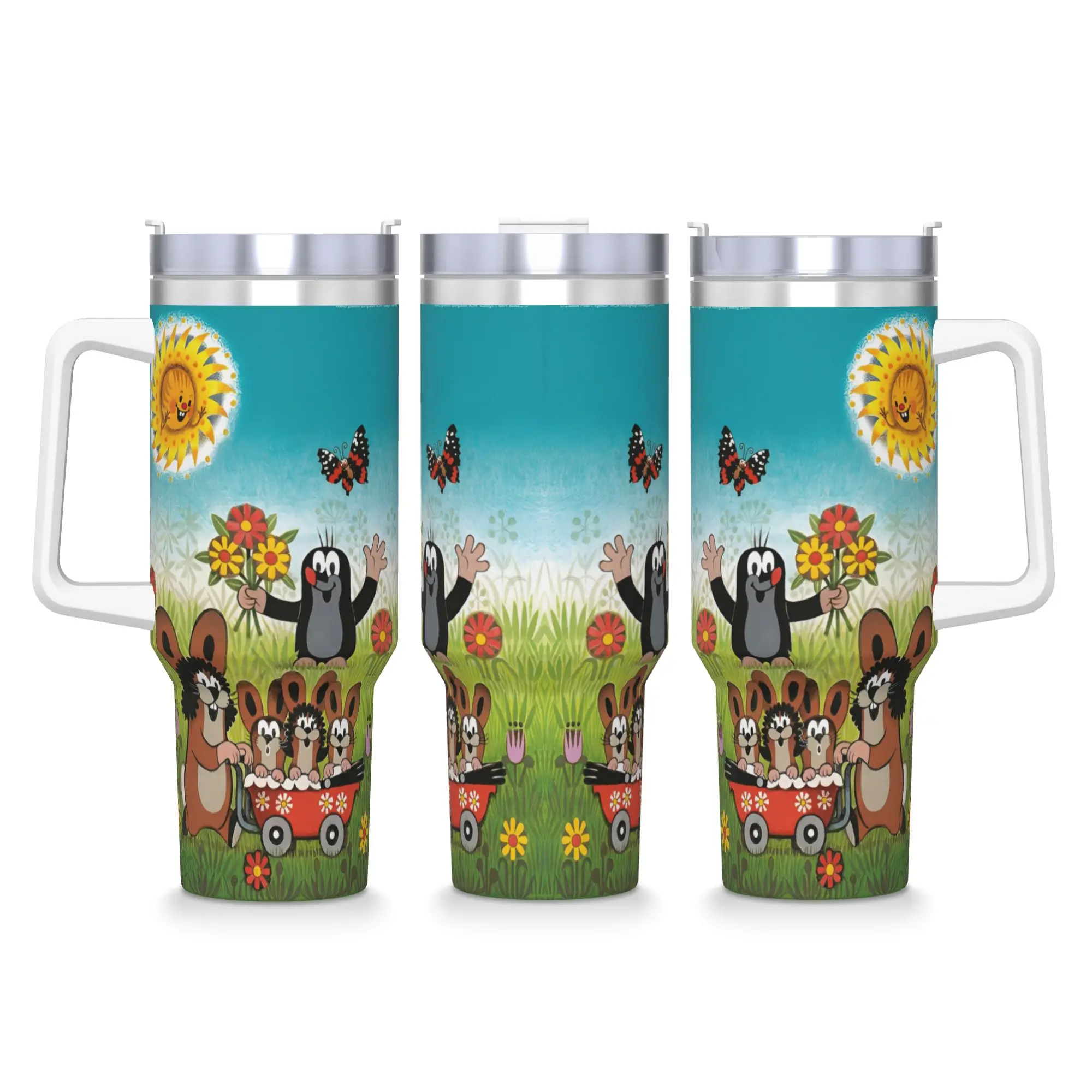 

The Little Mole Tumbler Cold and Hot Water Bottle Insulated Stainless Steel Coffee Mug Printed Travel Mugs Cup