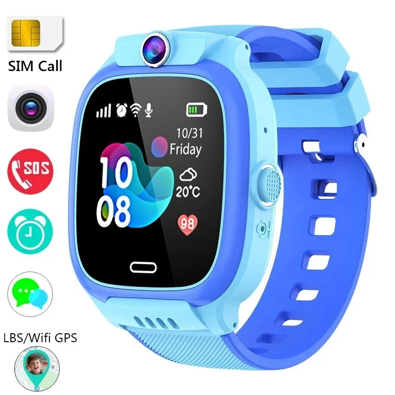 Kids Smart Watch SIM Card Call Voice Chat SOS GPS LBS WIFI Location Camera Alarm Smartwatch Boys Girls for IOS Android Relojes