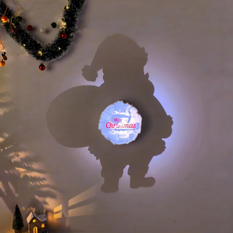 Weihnachtsmann Weihnachtsbaum 3D Visuelles Nachtlicht Stereo-Illusionslampe Schlafzimmer Atmosphärenlicht Kreatives Festtagslicht