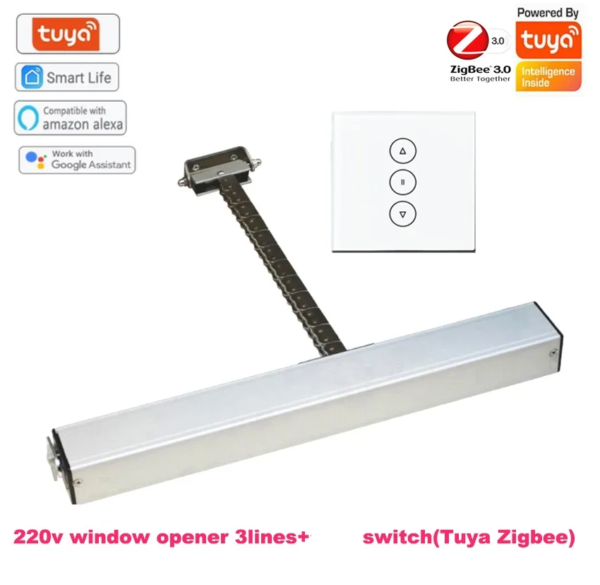 220V 3 wires 300mm tuya zigbee or tuya wifi automatic Chain Drive Electric Window opener shutter opener motor system