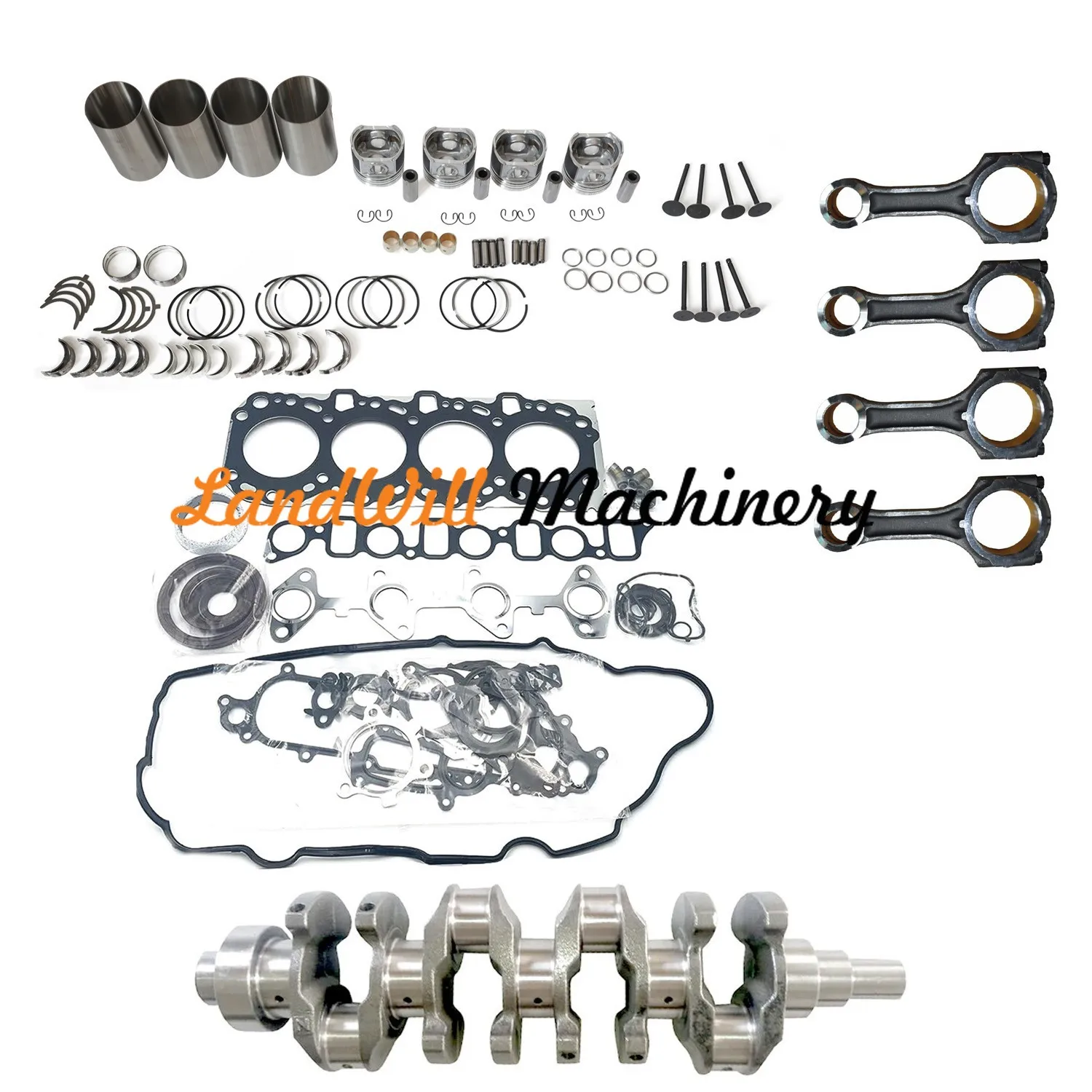 Overhaul Rebuild Kit + Connecting Rod + Crankshaft Fits For Toyota 2KD Engine