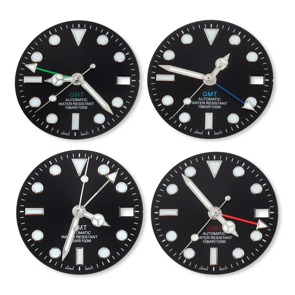 

Black NH35 Watch Dial 28.5mm Stainless Steel Dial Hands Watch Accessories For 40mm GMT Case Fit NH34 NH35 NH36 NH38 Movement