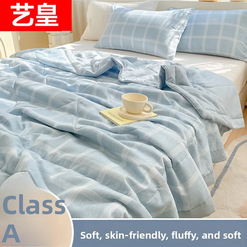 

Моющееся хлопковое летнее одеяло для кондиционера, односпальное, для общежития, весенне-осеннее, тонкое, с наполнителем, летнее охлаждающее одеяло, три предмета