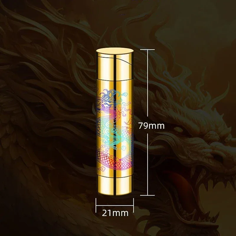 New Metal Fire Dragon Inflatable Lighter Windproof Powder Spray Flame Butane Gas Lighter Cigarette Accessories Smoking Gifts