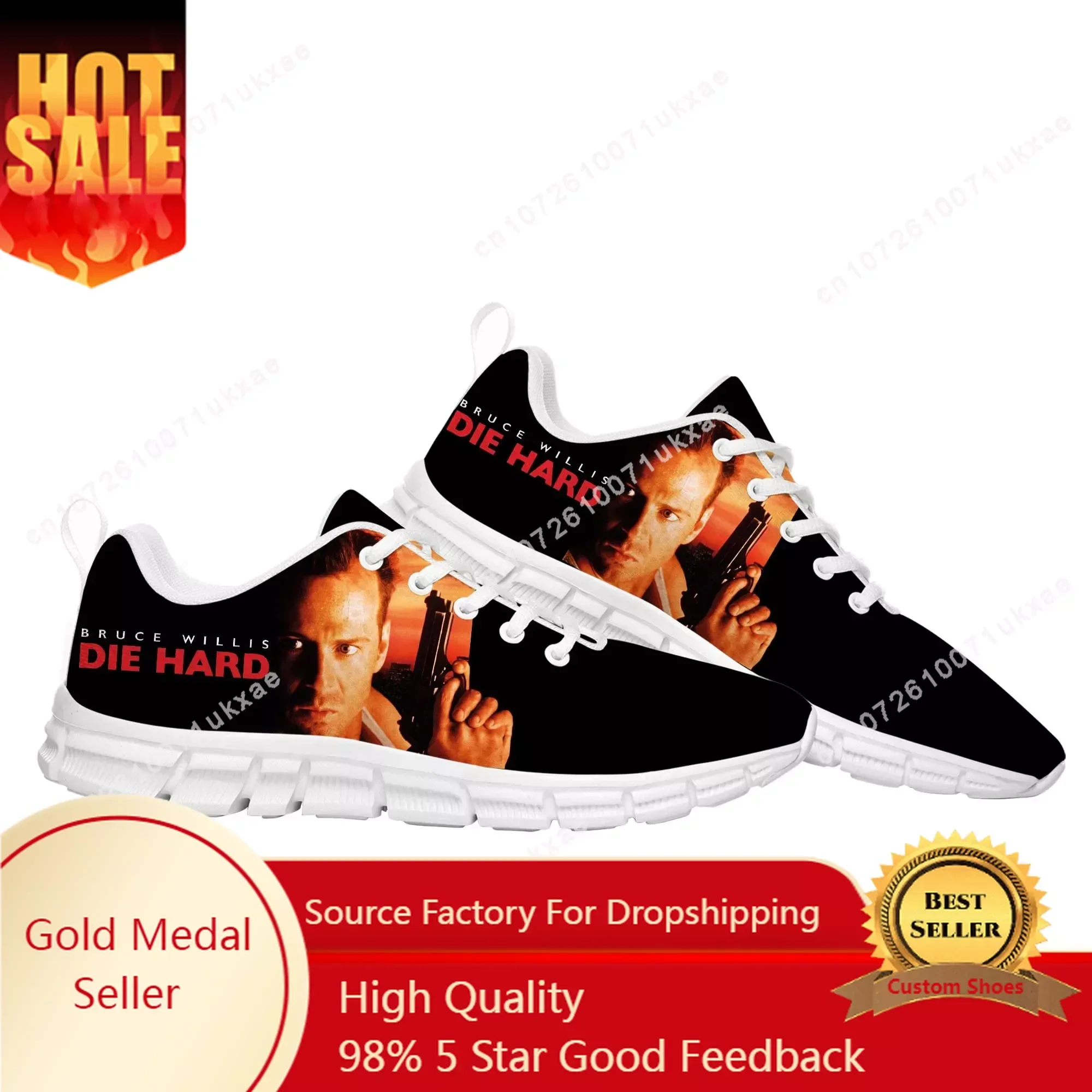 

Die Hard Bruce Willis Sports Shoes Mens Womens Teenager Sneakers High Quality Parent Sneaker Couple Custom Shoes