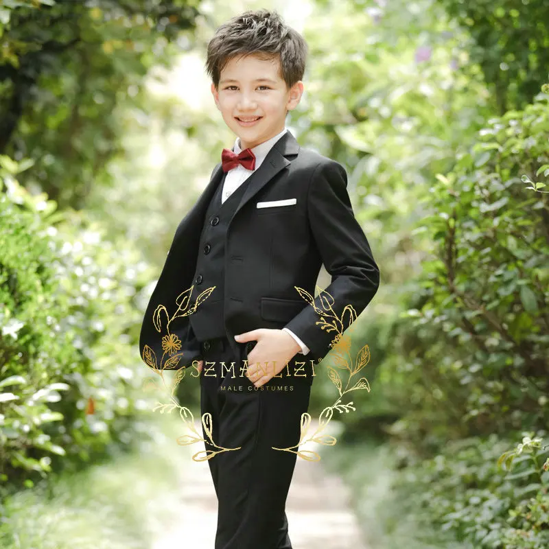 

Kids Wedding Tuxedo Jacket Pants 3 Piece Boy Suit Formal Blazer Set Slim Fit Tailored Outfit Roupa Infantil Pra Menino