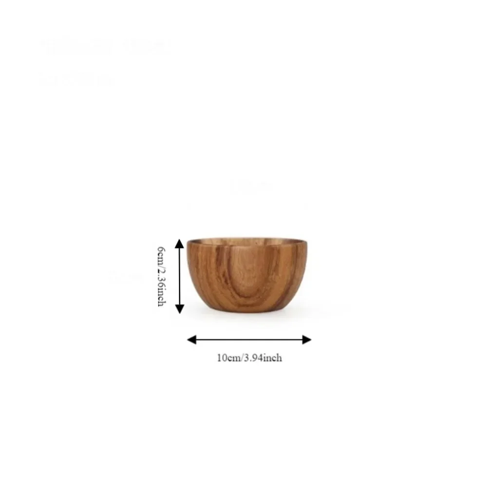 Creative Large Household Wooden for Noodles Rice Soup Salad Natural Acacia Wood Ramen Bowls Wooden Bowl Tableware Bowl