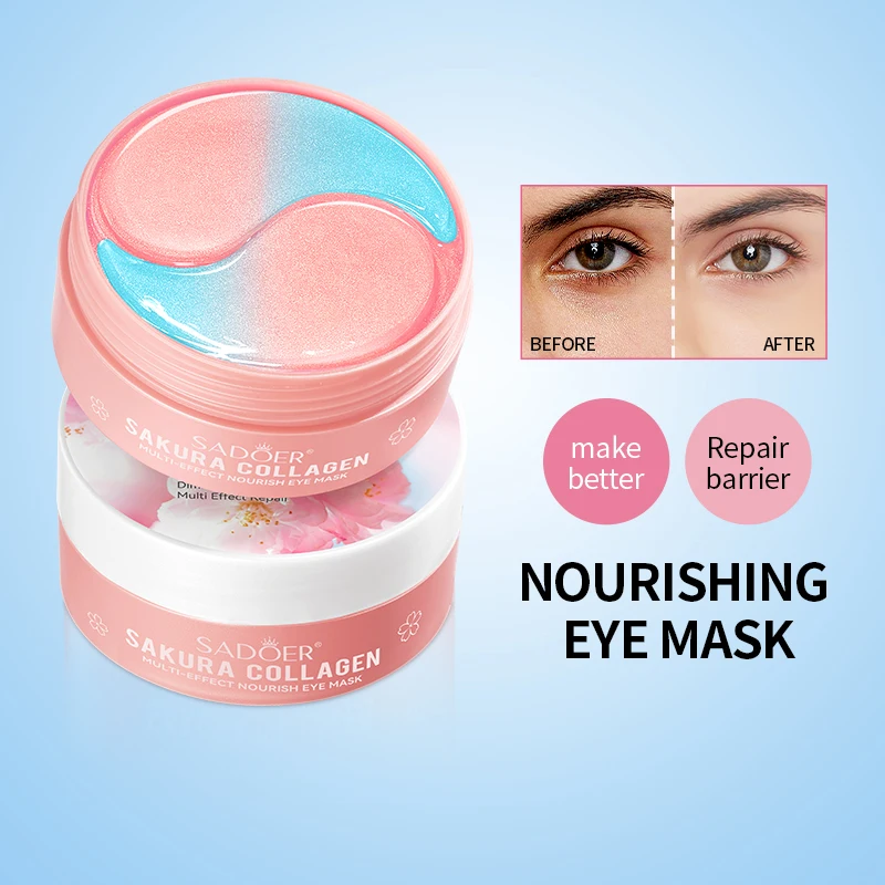 Collagen Eye Treatment Mask 60pcs - Sakura Formula Nourishes & Firms, Reduces Dark Circles & Puffiness, Hydrates & Brightens.