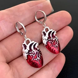 The Beating Heart Earrings Chain Ear Cuff Clip Jewelry Gift,Witchy Gothic Vampire Spooky Boho Bohemian