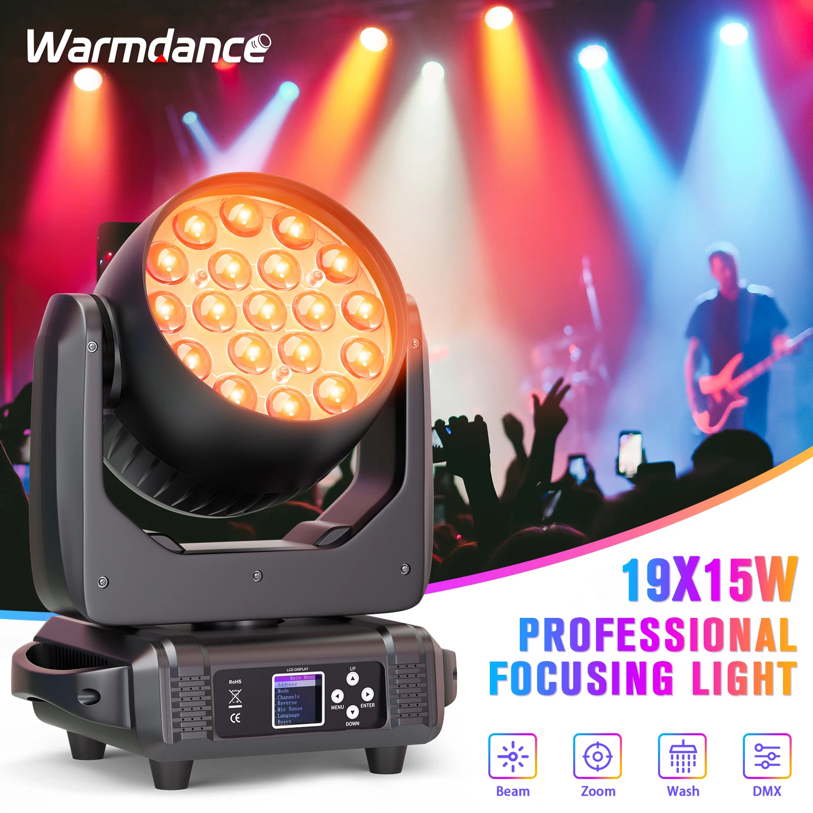 beam wash zoom moving head light rgbw stage effect projetor para dj disco party feriado bar clube casamento aniversario 1915w 01