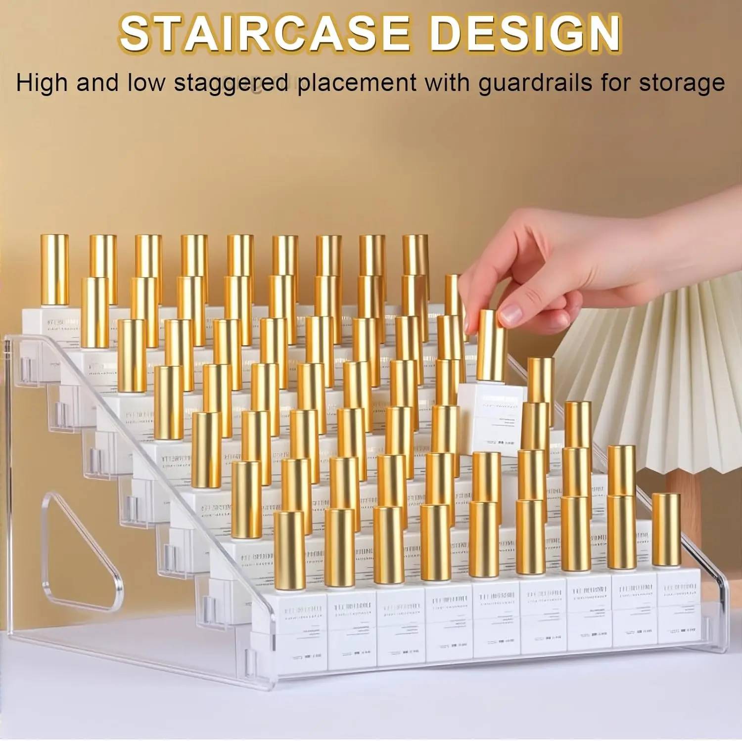 7-Step Nail Polish Storage, Nail Polish Organizer, Transparent Acrylic Nail Polish Holder, Perfume Storage Stand, Display Rack