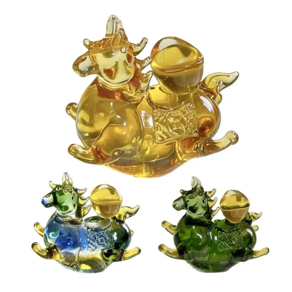 

Hand Blown Glass Horse Figurine Handmade Lucky Horse Chinese New Year Feng Shui Statue for Collectible Home Office Bookshelf Des