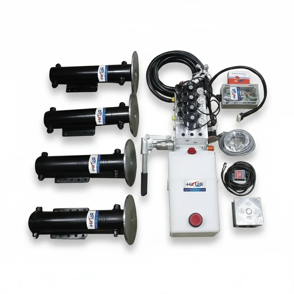 Hydraulic Leveling System, 12V 8 Ton Automatic Steel Leveling Jack, fit for Fiat Ducato,Motorhome Lift System