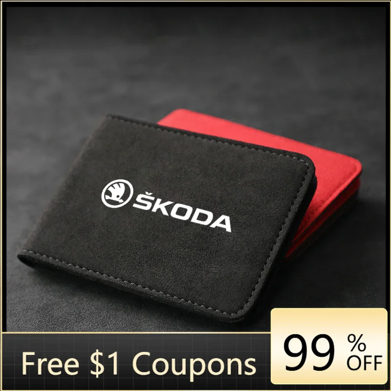 

Car Sticker Car Driver License Cover Credit Card Holder For Skoda Octavia Rapid Kodiaq Karoq Fabia S Kamiq Superb Derivative Yet
