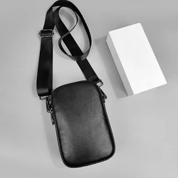 Genuine Leather Shoulder Bag for Men and Women, Crossbody Bag, Mini Mobile Phone Bag, Waist Bag, Suitable for Daily Work Clothing, Leisure Travel Holiday Gifts