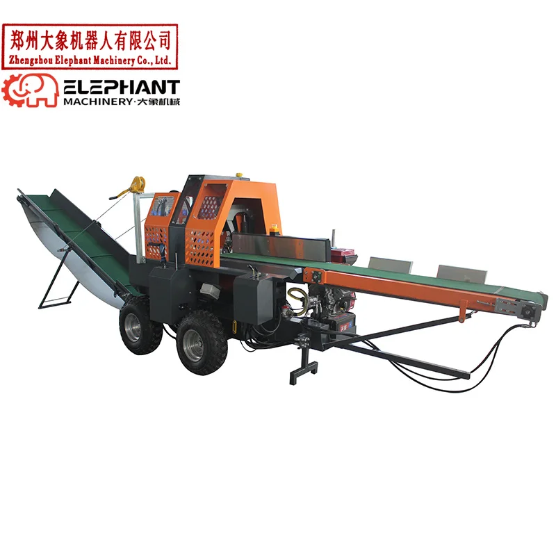 Customized 30T Automatic Diesel Powered Log Splitter Hydraulic Firewood Processor Machine Portable Jerry-Machinery