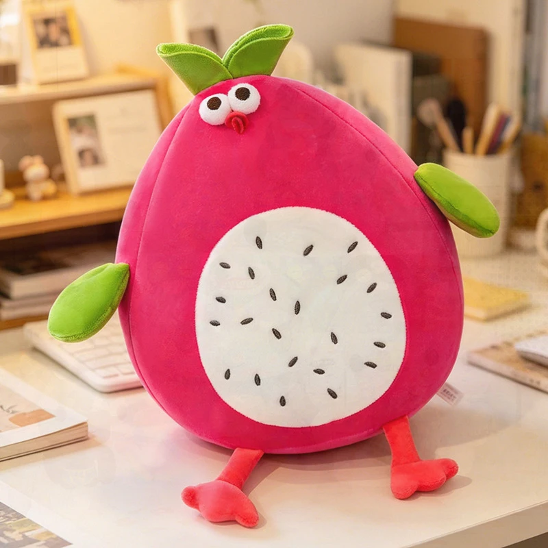 New Plush Toy Stuffed Animal Kawaii Dragon Fruit Banana Watermelon Chicken Funny Cuddly Soft Doll Pillow Sleep Kid Birthday Gift