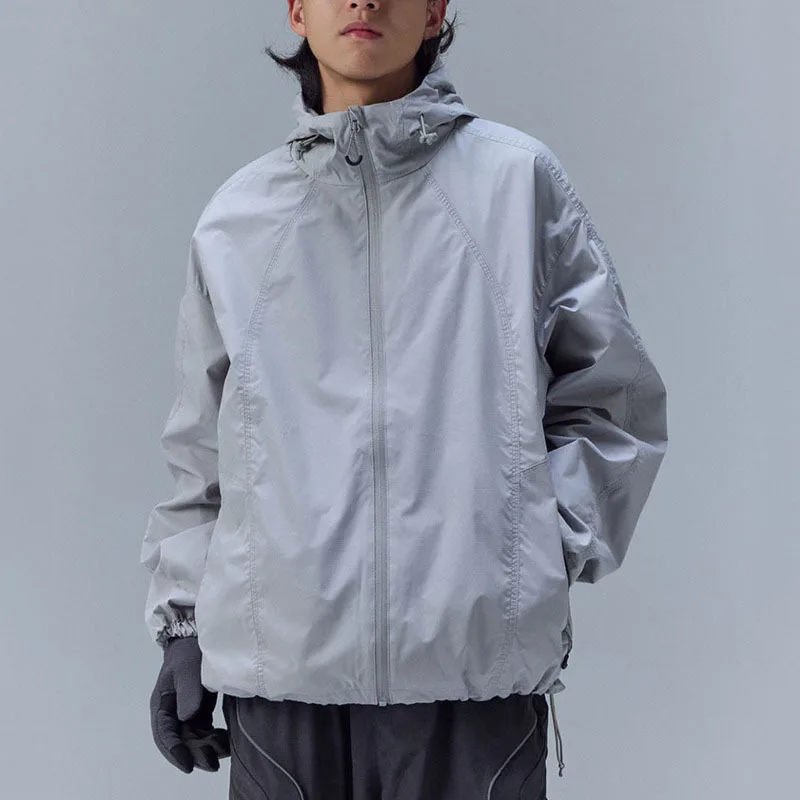 HKSH Frühling Herbst Neue Frauen Jacke Mit Kapuze Zipper Einfarbig Taschen Leichte Outdoor Sportliche Wasserdichte Unisex Mäntel HK13598