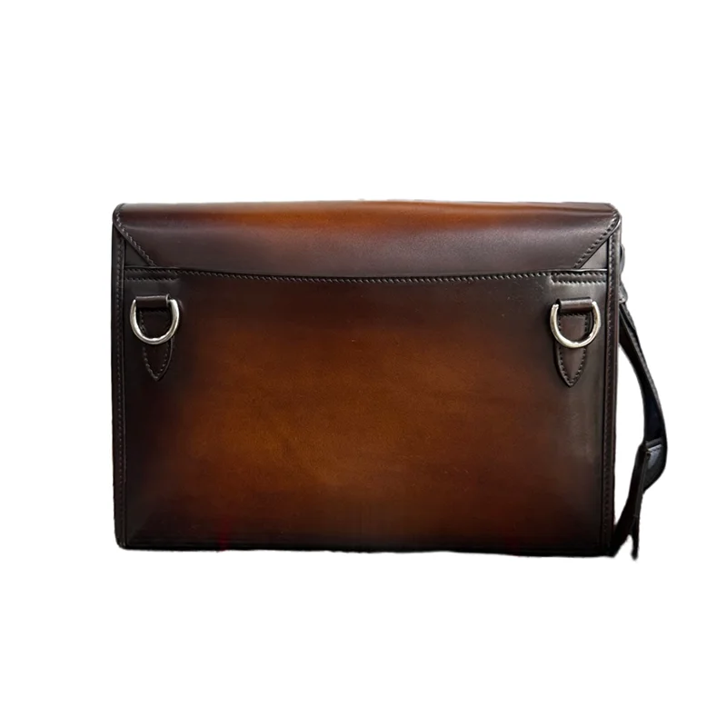 DIMY 2026 New Genuine Leather Men's Bag Large Capacity Business Single Shoulder Crossbody Bag Soft Leather Commuter Bag