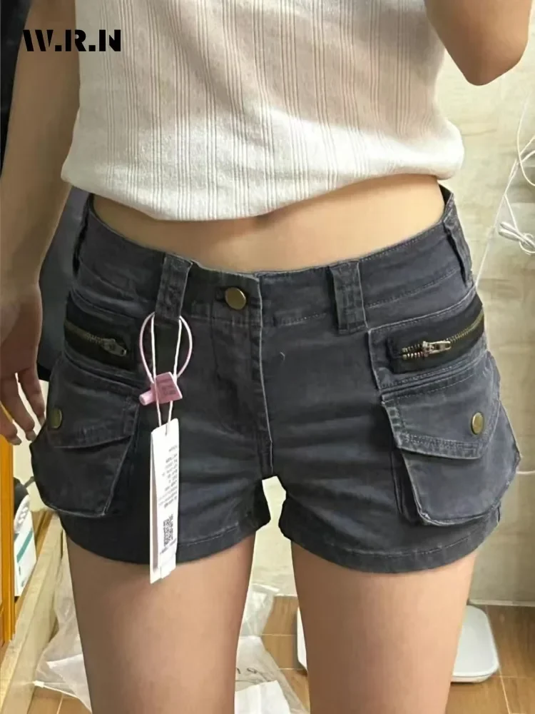 Gyaru Hotsweet 2000S Pantaloncini di jeans slim fit Vita alta Casual Sexy Street Kpop Style Pantaloncini da donna Y2K Guaina solida Cyber Jean