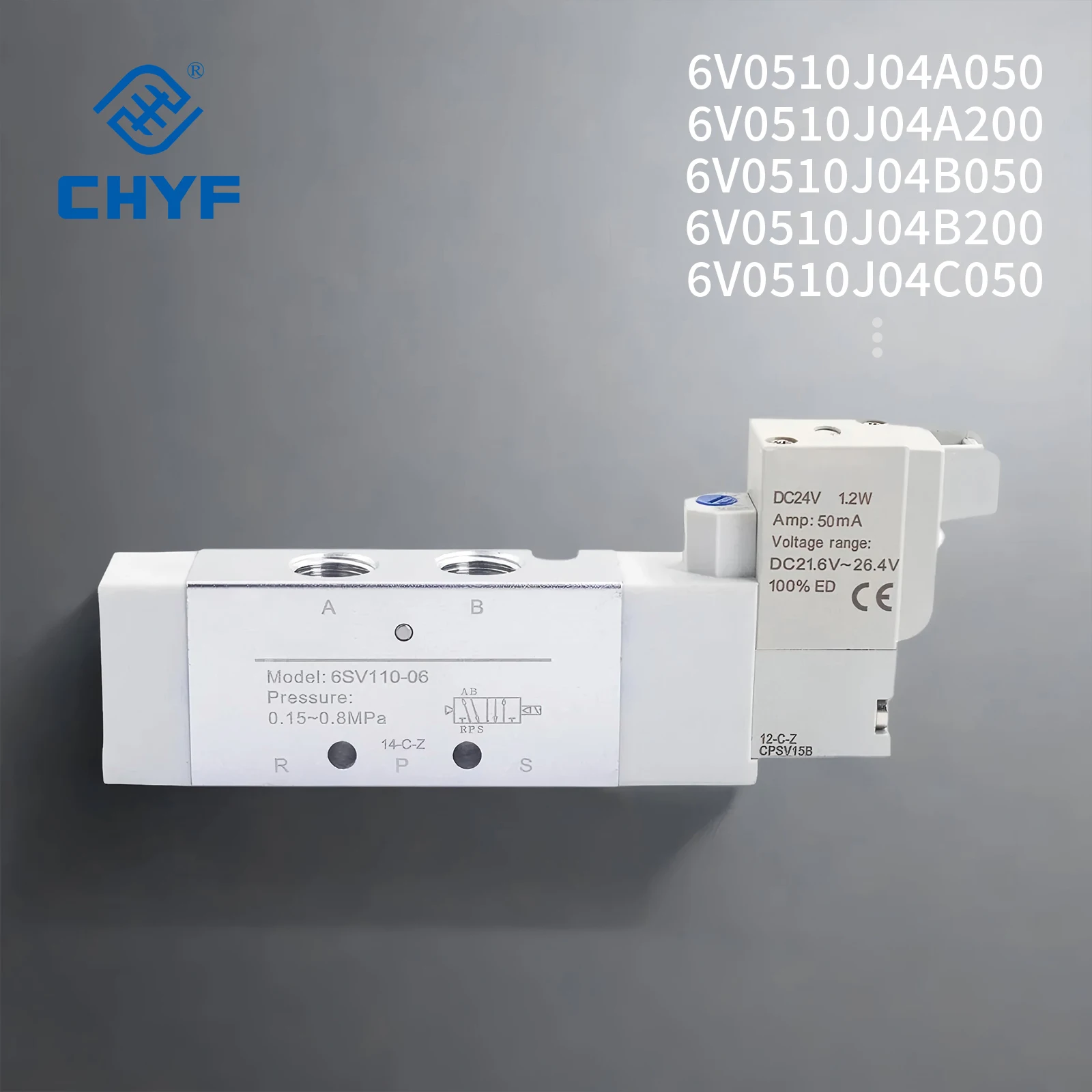 Airtac 6V 5/2way 5/3 ways Solenoid Valve for Pneumatic Automation Equipment