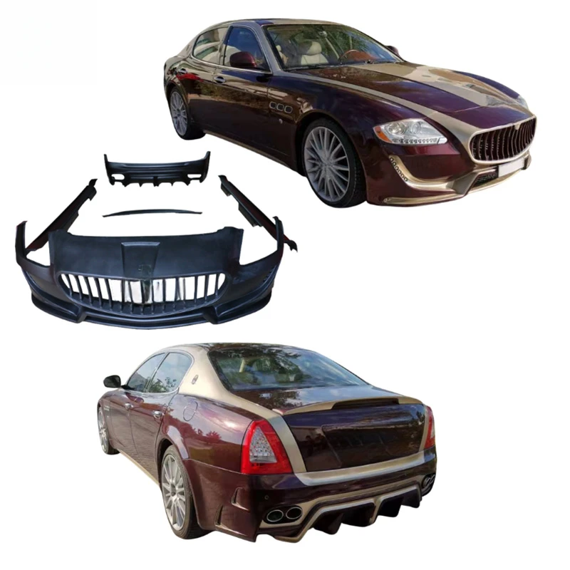 Hochwertiges FD-Style Fiberglas-Karosserie-Kit Stoßstange Seitenschweller Ducktail-Spoiler für Quattroporte 2004-2011