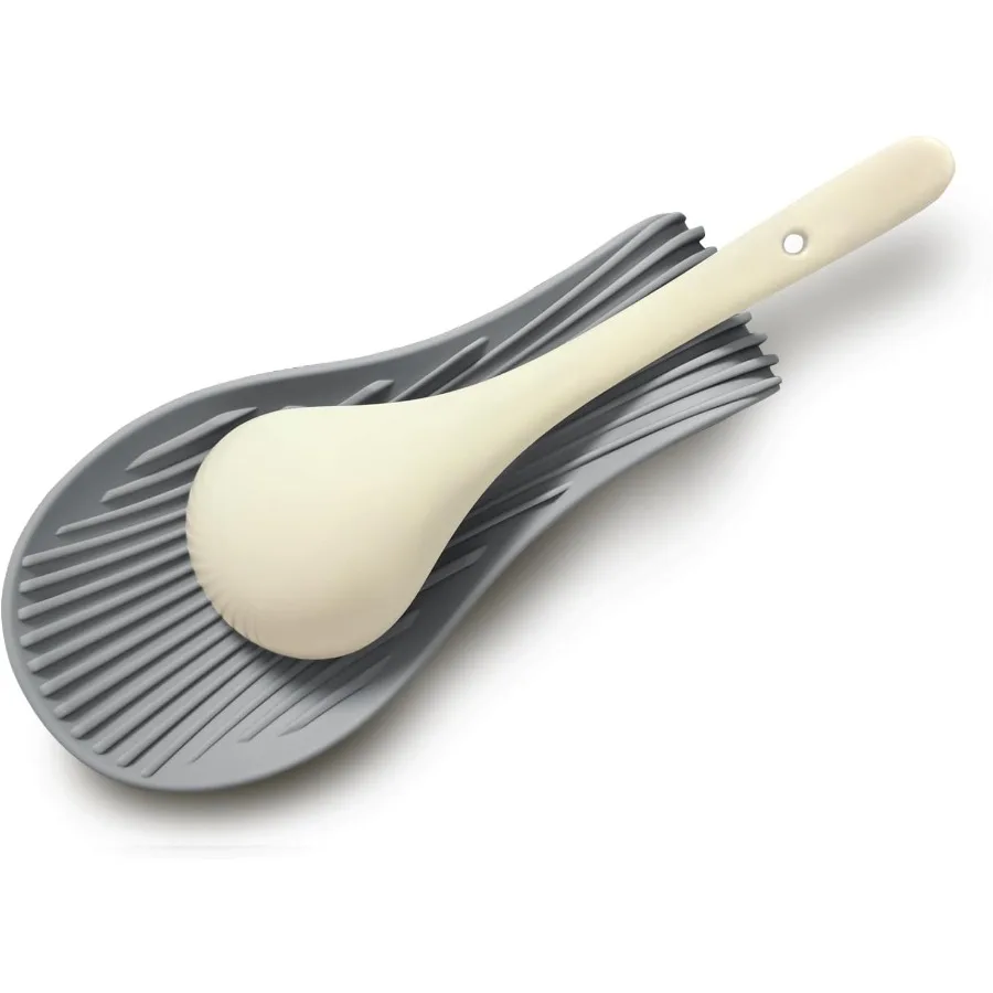 

Stove Top Spoon Rest - Heat Resistant and Non-Slip Silicone Holder for Kitchen Counter Large Cng Utensil Rest Dark Gray