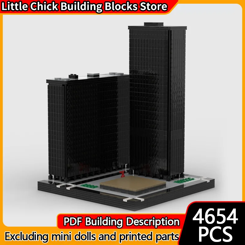 

City Street View Model MOC Building Bricks Chicago Federal Complex Modular Technology Children Holiday Gifts Assemble Toys Suit