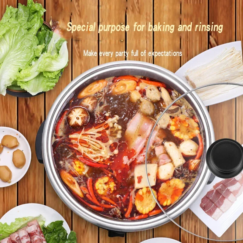 3L 4L Split electric cooker multifunctional hot pot domestic 304 stainless steel electric cooking electric hot pot