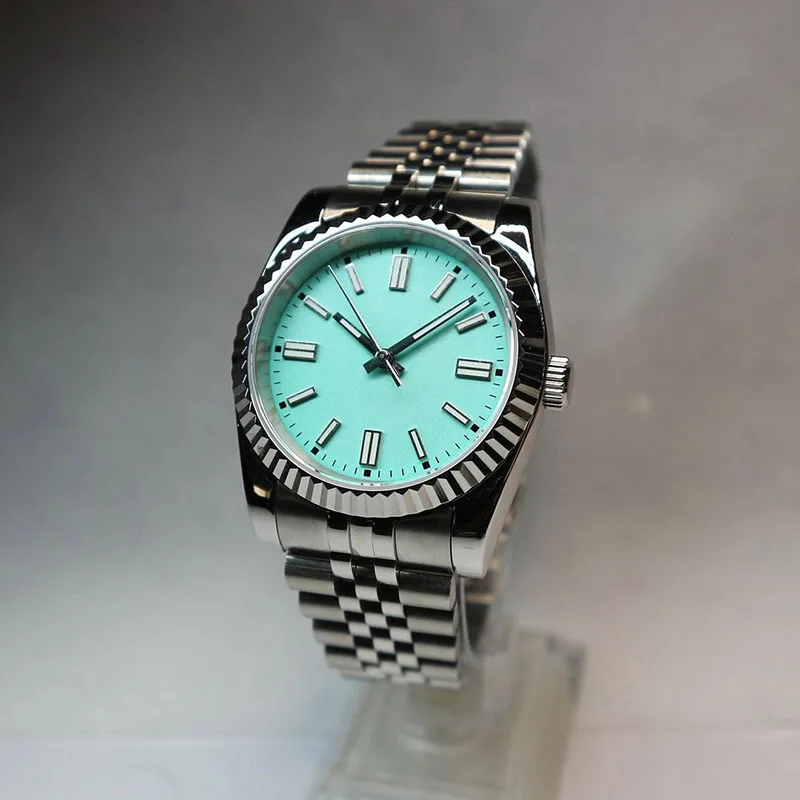 Baton Datejust tangan dipoles jarum emas jam tangan NH35 tangan C3 Super Lume Pointer untuk Eiko Mod gerakan otomatis jam Diy