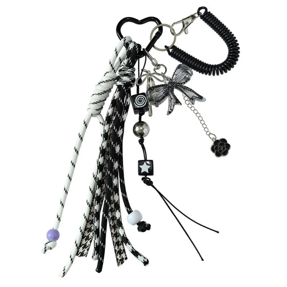 

Модный акриловый брелок с бантом, ручная работа, анти-потерянная сумка, кулон в форме банта, плетеная веревка, брелок для ключей, подарок для девочек