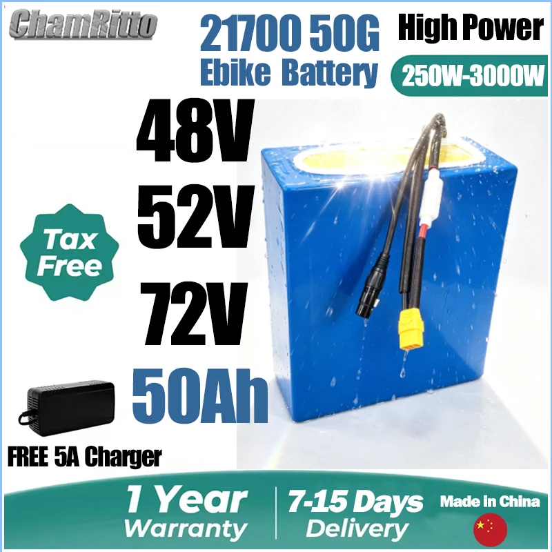 

E scooter e bike Battery Pack 72V 60V 48V 52V 40AH 50Ah for 3000W 1000W 2000W Motorcycle Electric Vehicle Trike Tricycle Motors