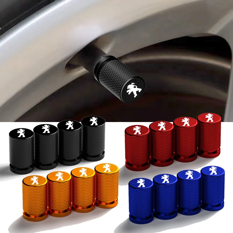 Car Wheel Badge Tire Stem Valve Caps Covers for Peugeot 3008 2008 307 308 207 208 508 408 4008 407 301 206 306 205 407 Rifter