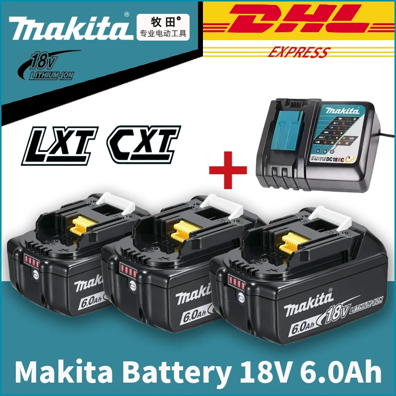 

100% Original Makita 6Ah/5Ah/3Ah for Makita 18V Battery BL1830B BL1850B BL1850 BL1840 BL1860 BL1815 Replacement Lithium Battery