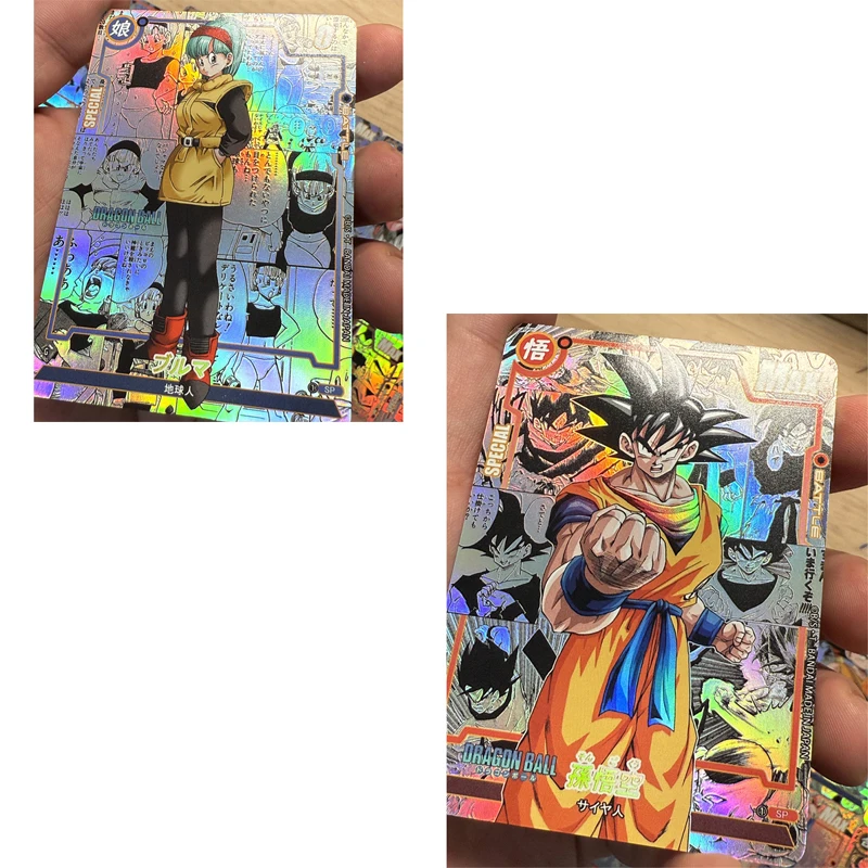 18 قطعة لتقوم بها بنفسك لعبة دراغون بول Tcg بطاقة فلاش ماستر روشي سون جوكو ماجين بو بطاقة نحت أنيمي جمع عمل دمى أشكال هدية