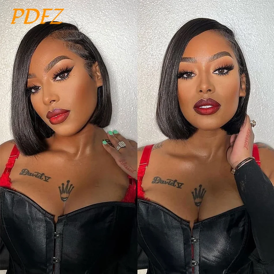 Short Bob Human Hair Wigs 13X4 Lace Frontal Human Hair Wig Straight Lace Front Wigs Human Hair Hd Transparent Lace Frontal Wigs