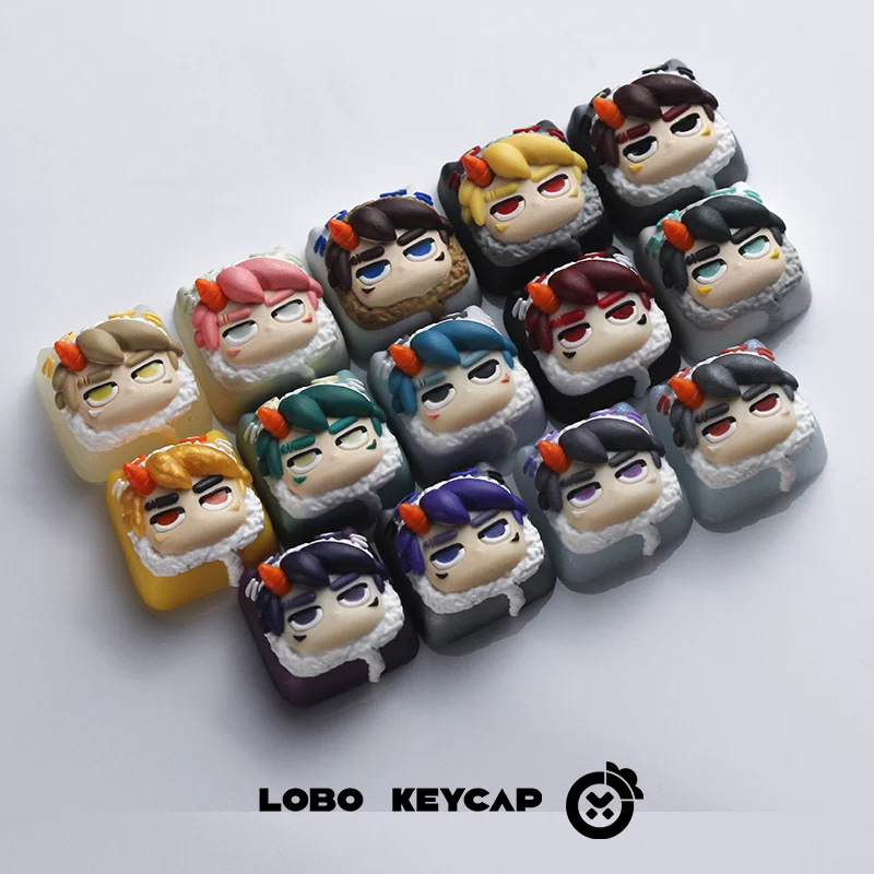 3D Resin Handmade Keycaps kawaii Mechanical Keyboard Button Twelve Zodiac Signs Keycap Set Cute Customized Laptop Accessories