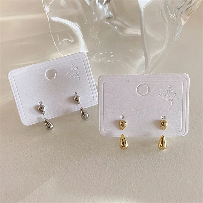 2025 Women Earrings Fashion Water Drop Pendant Earrings Simple Stud Earrings Punk Hip Hop Metal Ear Stud Trendy Jewelry Gift