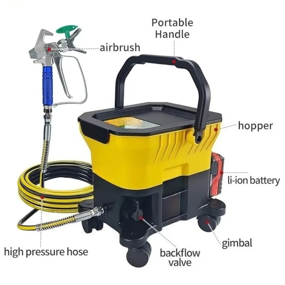 Paint latex paint coloring paint high-pressure airless spraying machine lithium-ion rechargeable airless tank painting