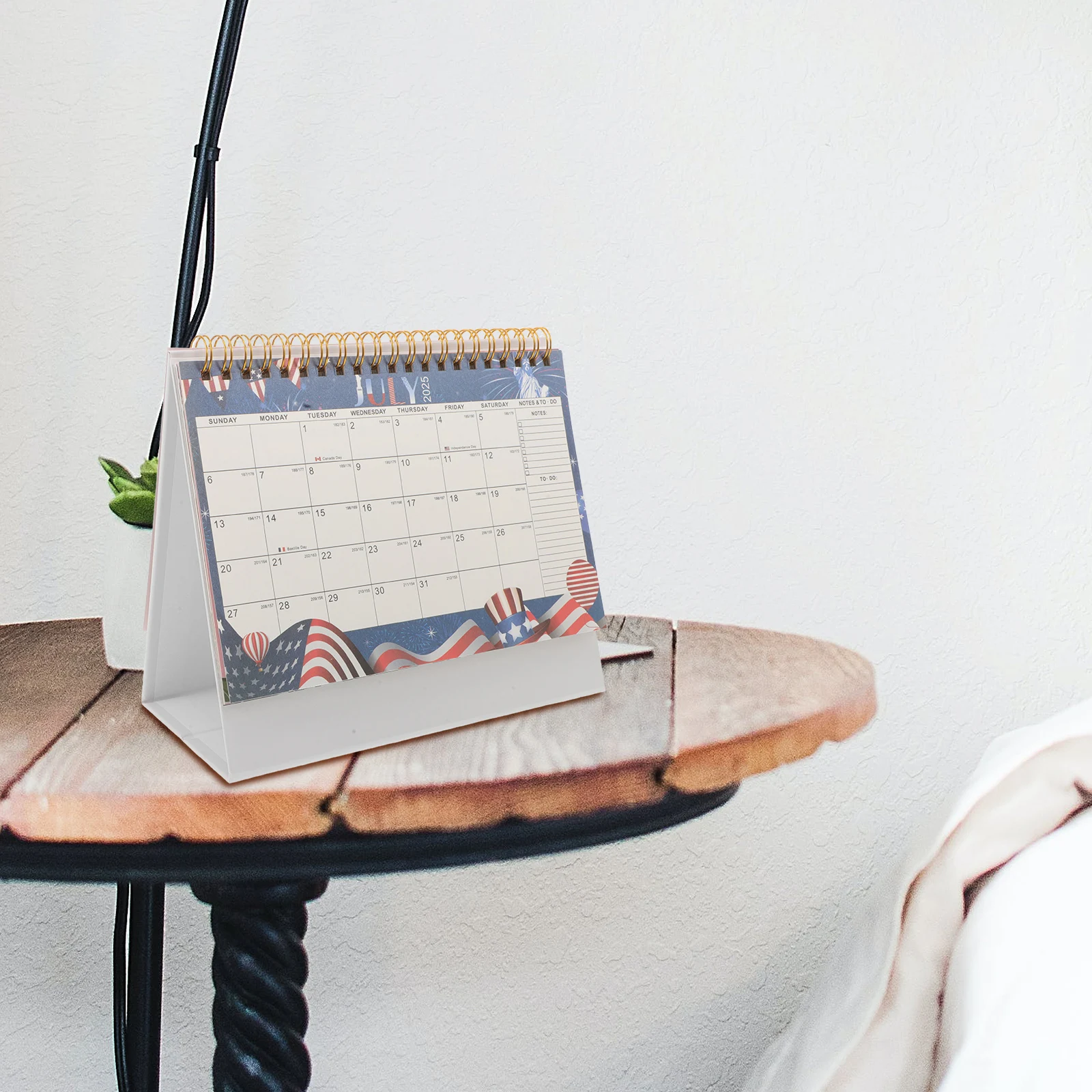 

2026 Mini Desk Calendar Compact Decorative Stand Up Desktop Calendar 18 Months Planner For Office Home Space Saving Pink