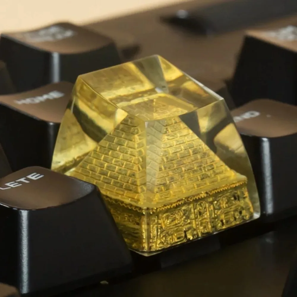 

Creative Egyptian Pyramid Key Caps Resin Mechanical Keyboard Height MX Cross Hole Translucent Keycaps Accessory Gift