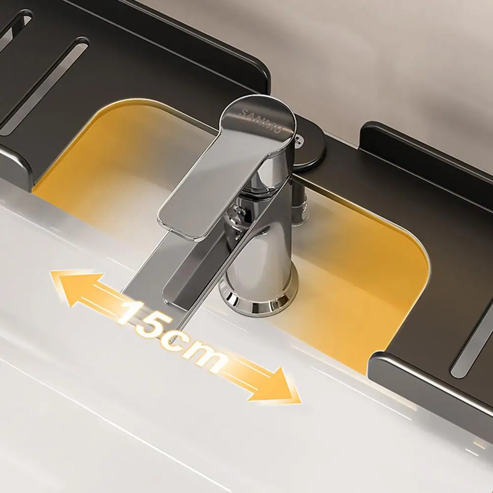 Faltbares Eckregal für Badezimmer, Wasserableitung, einfaches Regal für Armaturen, universeller Organizer ohne Bohren, Waschtisch-Aufbewahrung – Detail 19