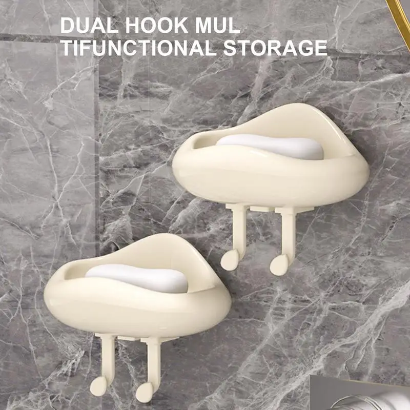 Cloud-Shaped Soap Haven Wall-Mounted Soap Container With Hooks The Perfect Shower Solution For Shower Bathroom Or Kitchen