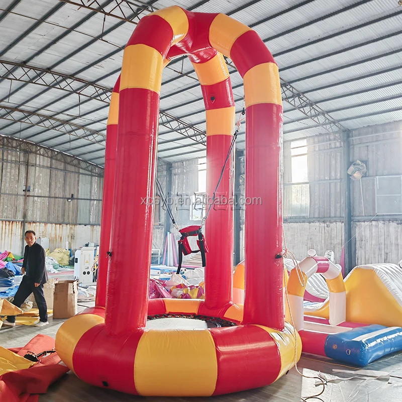 Airtight Inflatable Kids Single Bungee with Safety Harness and air Blower for Commercial Jumping Trampoline Play Indoor Outdoorp