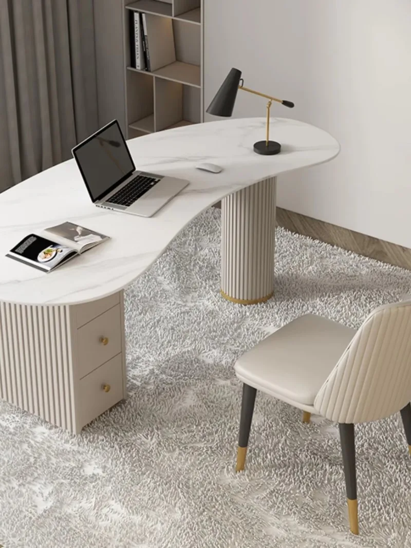 Luxury lightweight modern metal corner computer desk drawer, anti-fouling, suitable for beauty salons, medical consultations