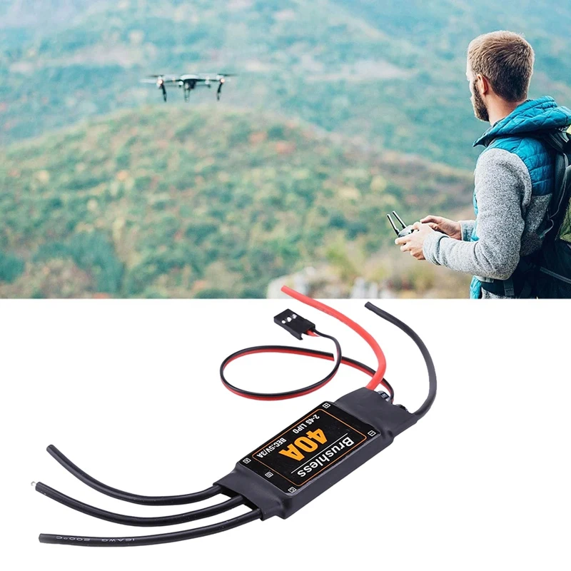 2-4S 40A Brushless ESC Drone เครื่องบินอุปกรณ์เสริมตัวควบคุมความเร็วมอเตอร์สําหรับ RC FPV Quadcopter เฮลิคอปเตอร์ (มาตรฐาน)