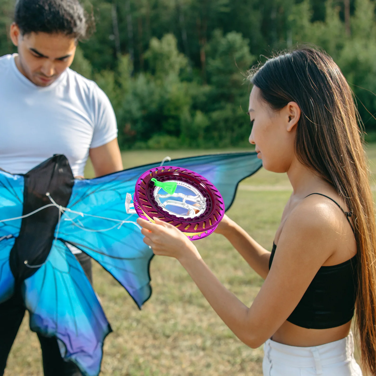 

1 set 1 Set Reusable Winder Scratch Resistant Kite Line Spool With Flying String Shatterproof Bearing Reel For Kids