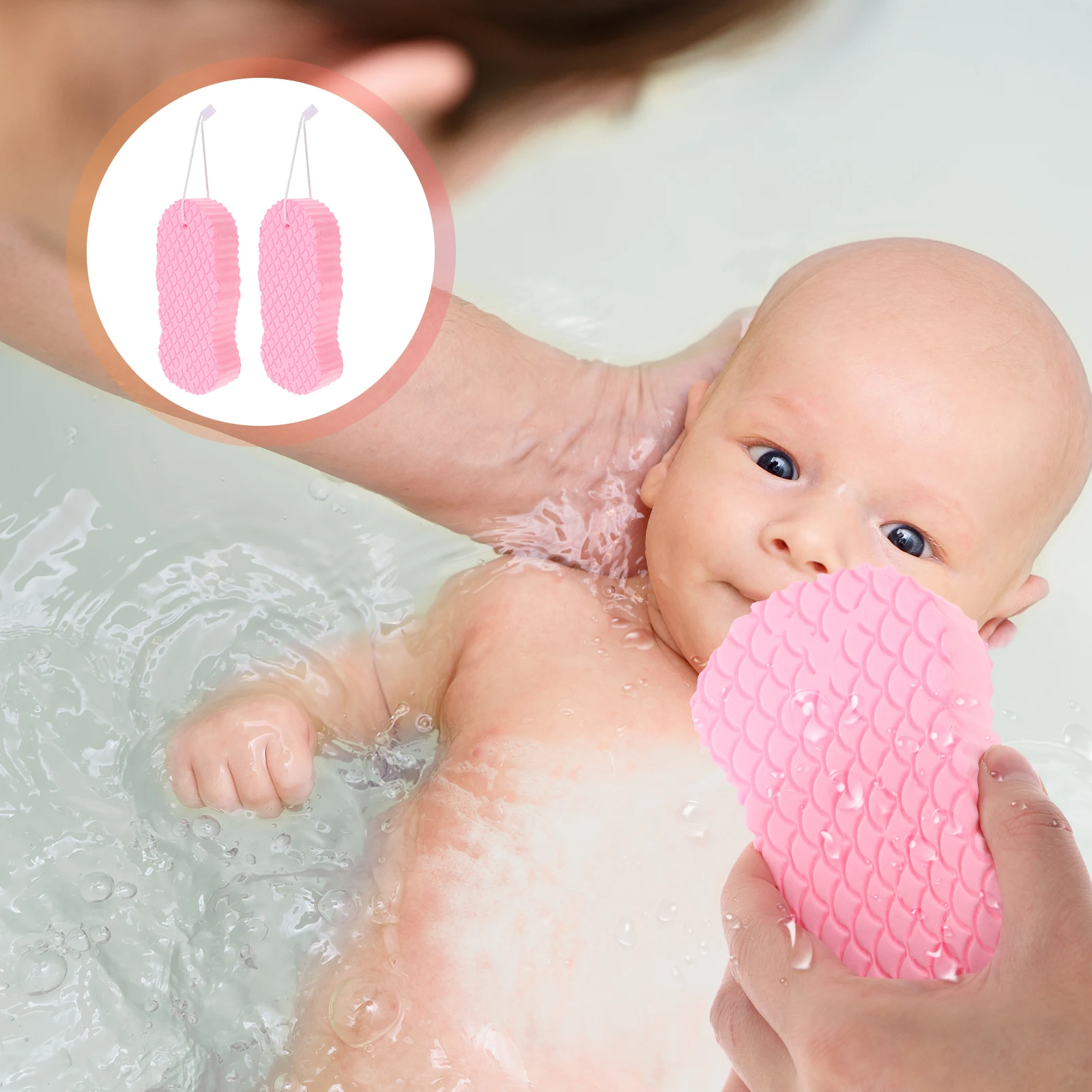 

2Pcs Soft Baby Bath Sponge Pva Body Cleaning Scrubber Tender Supple Skin-Friendly Remove Dead Skin Foam Bathing Tools
