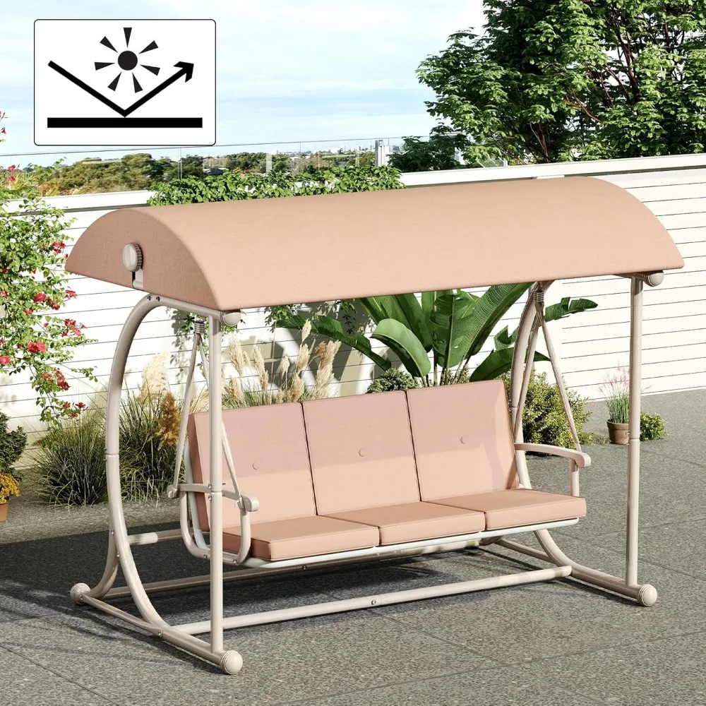 Adult-Sized Outdoor Swing Set with Canopy and Stand for Backyard Relaxation